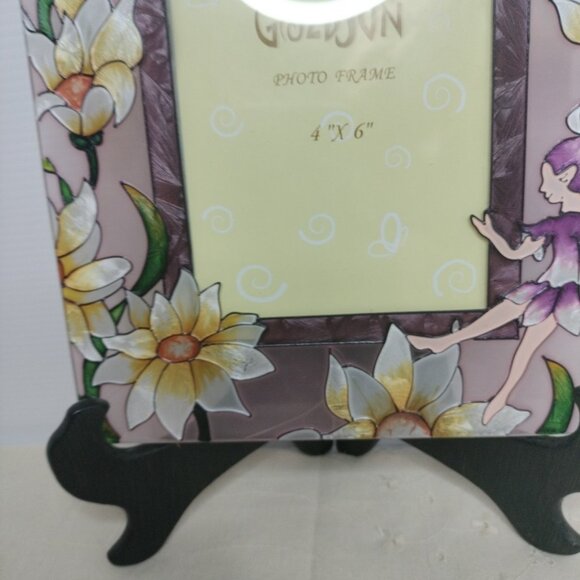 Hand painted sun catcher Picture Frame High Relief Flowers & Butterfly Fair - Picture 6 of 12